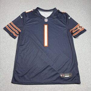 Chicago Bears Jersey Mens Large Justin Fields #1 Nike On Field Screen Printed